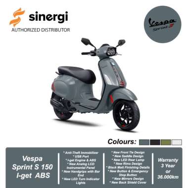 Vespa Sprint S 150 I-get ABS [OFF THE ROAD] Sepeda Motor New Grey Intrepido