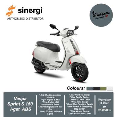 Vespa Sprint S 150 I-get ABS [OFF THE ROAD] Sepeda Motor New White Innocente