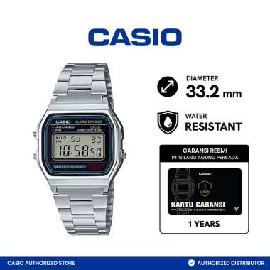 CASIO A158WA-1DF Jam Tangan Unisex - Silver silver