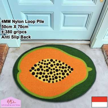 Keset kaki oval motif welcome estetik modern alas lantai depan pintu masuk rumah kamar mandi tidur d