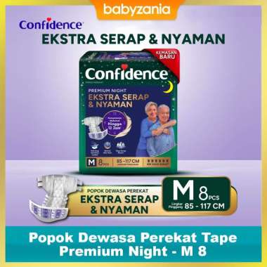 Confidence Popok Dewasa Perekat Tape Premium Night - M 8 -