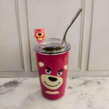 TUMBLER STAINLESS STEEL 1262 KUROMI,CINNAMOROLL, MELODY Lotso pink