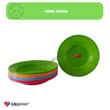 Piring Cekung Plastik Tebal Kuat GBU 1 Lusin 8 Inchi