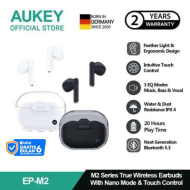 AUKEY TWS Bluetooth 5.3 TrueWirelessEarbud IPX4 WaterProof EP-M2 Putih