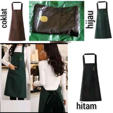 celemek anti air anti minyak celemek.dapur celemek masak putih polos
