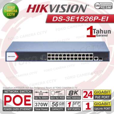 SWITCH POE GIGABIT HIKVISION DS-3E1526P-EI SMART POE SWITCH 24 PORT