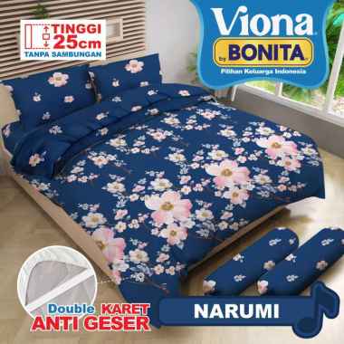 VIONA BY BONITA Bed Cover Set SPREI FLAT KING Size Uk.180x200cm Tinggi 25 Narumi