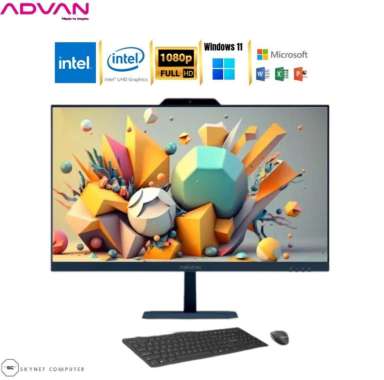 Advan All In One PC AIO One PC S Intel N100 4GB/128GB Windows 11 Original Hitam