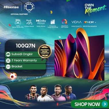 Hisense TV 100Q7N Vidaa Smart QLED TV 100 inch 4K Full Array Local Dimming Quantum Dot Colour Hi Vie