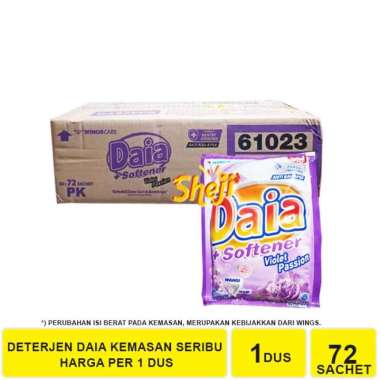 1 DUS ISI 12 RENCENG DAIA DETERGENT BUBUK 46 GRAM DAIA VIOLET 1 DUS