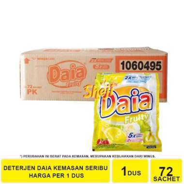 1 DUS ISI 12 RENCENG DAIA DETERGENT BUBUK 46 GRAM DAIA FRUITY 1 DUS