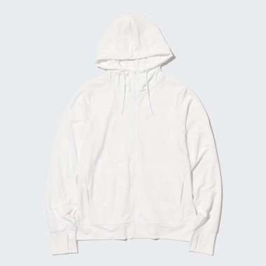 UNIQLO AIRism Jaket Mesh Hoodie wanita Proteksi Sinar UV Protection Full Zip White XL