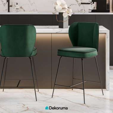 Dekoruma Tenzo NICO Counter Stool / Kursi Bar Minimalis / Kursi Cafe Blue-Gold