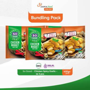 So Good Chicken Nugget Spicy Garlic 400gr - Isi 3 pack