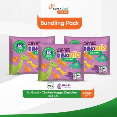 So Good Chicken Nugget / Naget Ayam Dinobites 400gr - Isi 3 pack