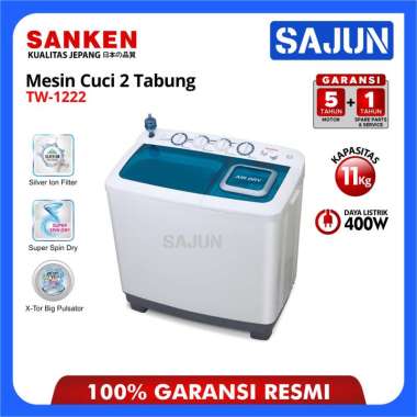 Sanken Mesin Cuci 2 Tabung 11 Kg TW-1222