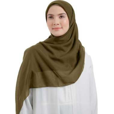 Elzatta Hijab Jilbab Segi Empat Scarf Polycotton Polos Obelia Samida Light Coklat - 720