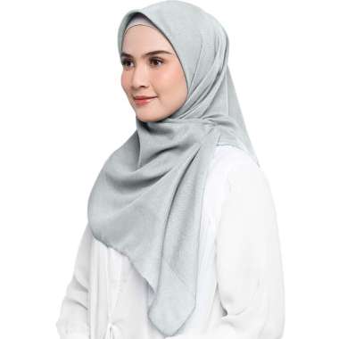 Elzatta Hijab Jilbab Segi Empat Scarf Polycotton Polos Obelia Samida Abu - 804