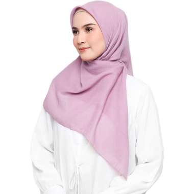 Elzatta Hijab Jilbab Segi Empat Scarf Polycotton Polos Obelia Samida Mauve Ungu - 617