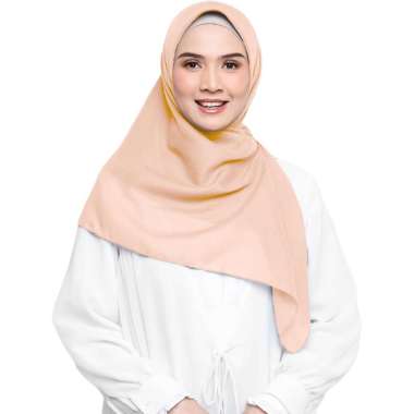 Elzatta Hijab Jilbab Segi Empat Scarf Polycotton Polos Obelia Samida Coklat Gold - 738