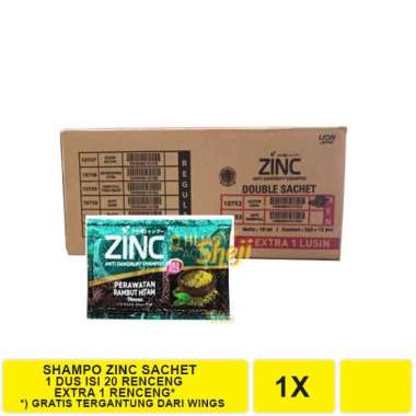 SHAMPO ZINC SACHET 1 DUS ISI 240 SACHET / 20 RENCENG HIJAB-HITAM