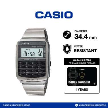 CASIO Calculator CA-506-1DF Stainless Jam Tangan Unisex - Silver Silver Black