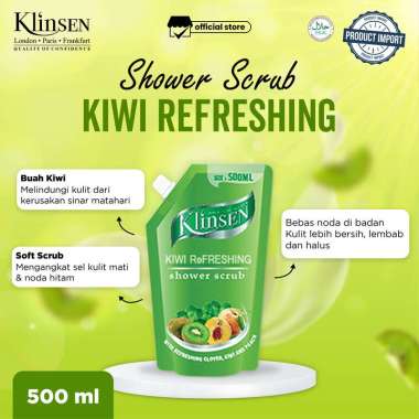 Sabun Mandi Cair Klinsen Shower Scrub Kiwi Refreshing 500 ml