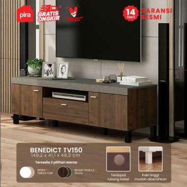 Pira Bavarian - Benedict TV150 Meja TV / Rak TV Brown Walnut - Stone