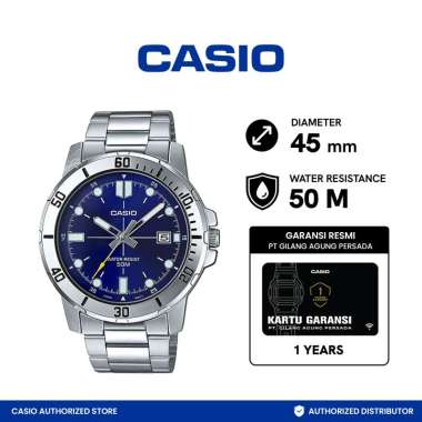 CASIO MTP-VD01D-2EVDF Jam Tangan Pria Blue Silver