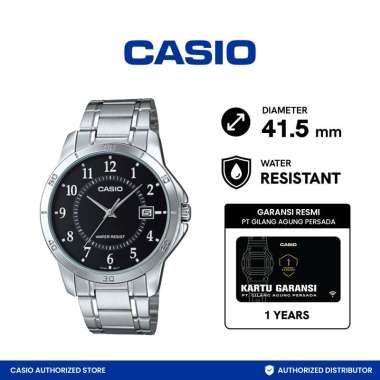 CASIO General MTP-V004D-1BUDF Jam Tangan Pria Black SILVER