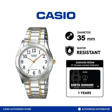 CASIO MTP-1275SG-7BDF Analog Jam Tangan Pria- Silver Gold Silver Gold