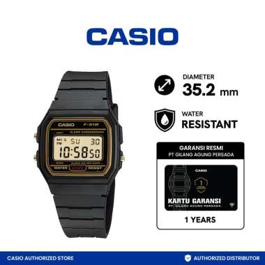 CASIO F-91WG-9QDF Digital Jam Tangan Unisex - Black Gold Black Gold