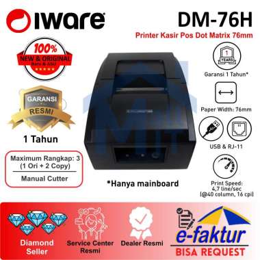Printer Kasir POS IWARE Struk Dotmatrix RT-7645 RT7645 USB Serial DM76H