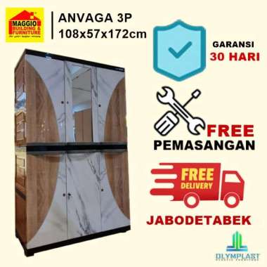 LEMARI PAKAIAN PLASTIK 2 PINTU - LEMARI PAKAIAN PLASTIK 3 PINTU - LEMARI PLASTIK - ANVAGA - BEST 2 p
