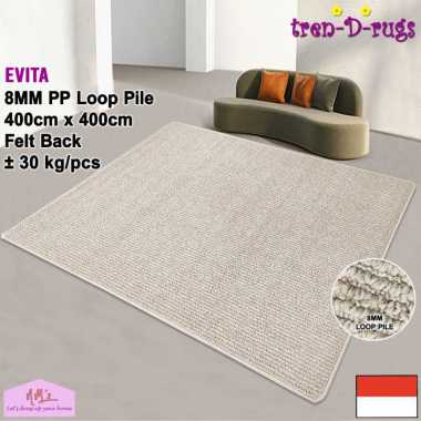 Tren-D-rugs karpet besar jumbo estetik polos salur stripes permadani bulu alas lantai ruang tamu kam