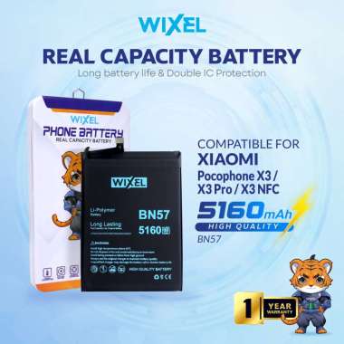 WIXEL Baterai Compatible For Poco X3 Pro X3 NFC BN57 Batre Batrai Battery BN 57 Handphone Double Pow