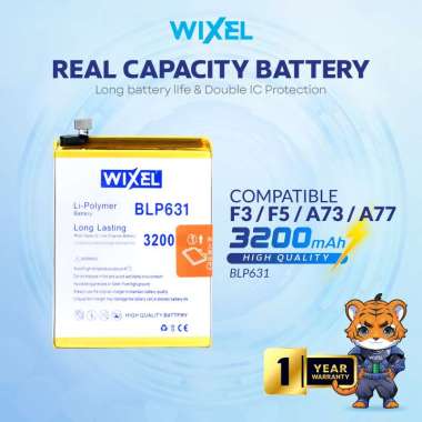 WIXEL Baterai Oppo F3 F5 Youth A73 A77 BLP631 Double Power Real Capacity Batrai Batre Battery BLP 63