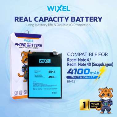 WIXEL Baterai BN43 Compatible For Redmi Note 4 4X Snap dragon Real Capacity Battery Double Power Bat