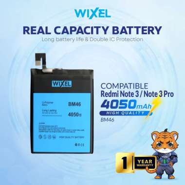 WIXEL Baterai BM46 Compatible For Redmi Note 3 / Note 3 Pro Real Capacity Battery Double Power Batre