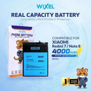 WIXEL Baterai BN46 Compatible For Redmi 7 Note 8 Real Capacity Battery Double Power Batre Batrai BN 