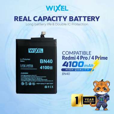 WIXEL Baterai BN40 Compatible For Redmi 4 Prime 4 Pro Double Power Real Capacity Dual Batre Batrai B