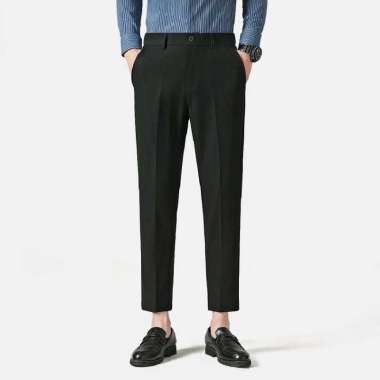 Kasual Celana Pria Black Ankle Classic Trousers Pants L Black