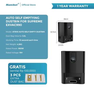 Mamibot Supreme EXVAC990 Robot Vacuum Cleaner with LSD Super Sensing Lidar + Auto Empty Dustbin | Sa