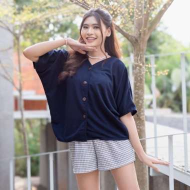 Yoenik Apparel Kikan Shirt Tops Semua Ukuran Navy