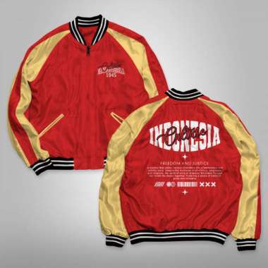 Fortklass Jaket Sukajan SPECIAL HUT RI 79 / JAKET JUSTICE Jaket Distro Unisex Premium Original MERAH