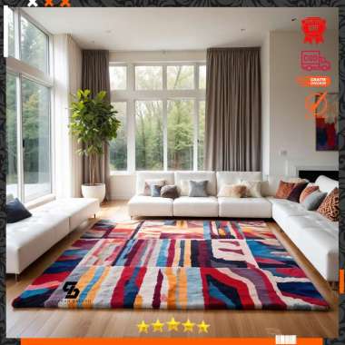 Berkah Saluyu - Karpet Bulu Motif Terbaru Permadani Modern P200cm x L150cm x T5cm 3.5cm Blomma