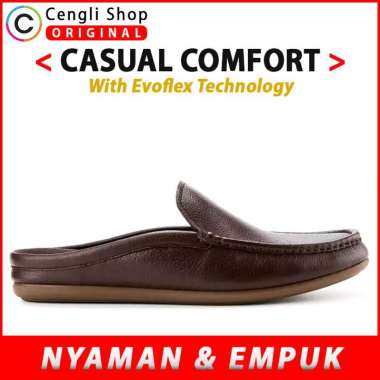 OBERMAIN SEPATU SANDAL PRIA ORIGINAL SENDAL KULIT ASLI ORI COKLAT BROWN OM91