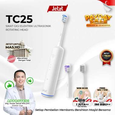 Sikat Gigi Elektrik Jetzt TC25 Anti Air IPX7 - Pembersihan Optimal