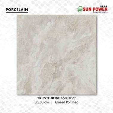 Granit Lantai Glazed Polished 80x80 - Trieste Beige | Sun Power