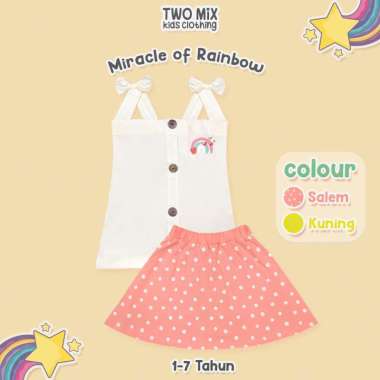 Two Mix - Baju Setelan Anak Perempuan Lucu - Miracle Of Rainbow Set 1-6 Tahun 4362D 2 Kuning